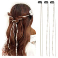 YunZh Faux Pearl beads strands Hair Clip In Hair Braiding clips Long Hair Extension Hair Chain DIY Accessories Fashion Hair Band Hair Accessories for 