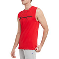 Champion Mens Classic Jersey Muscle Tee, Screen Print Script, Scarlet, Small