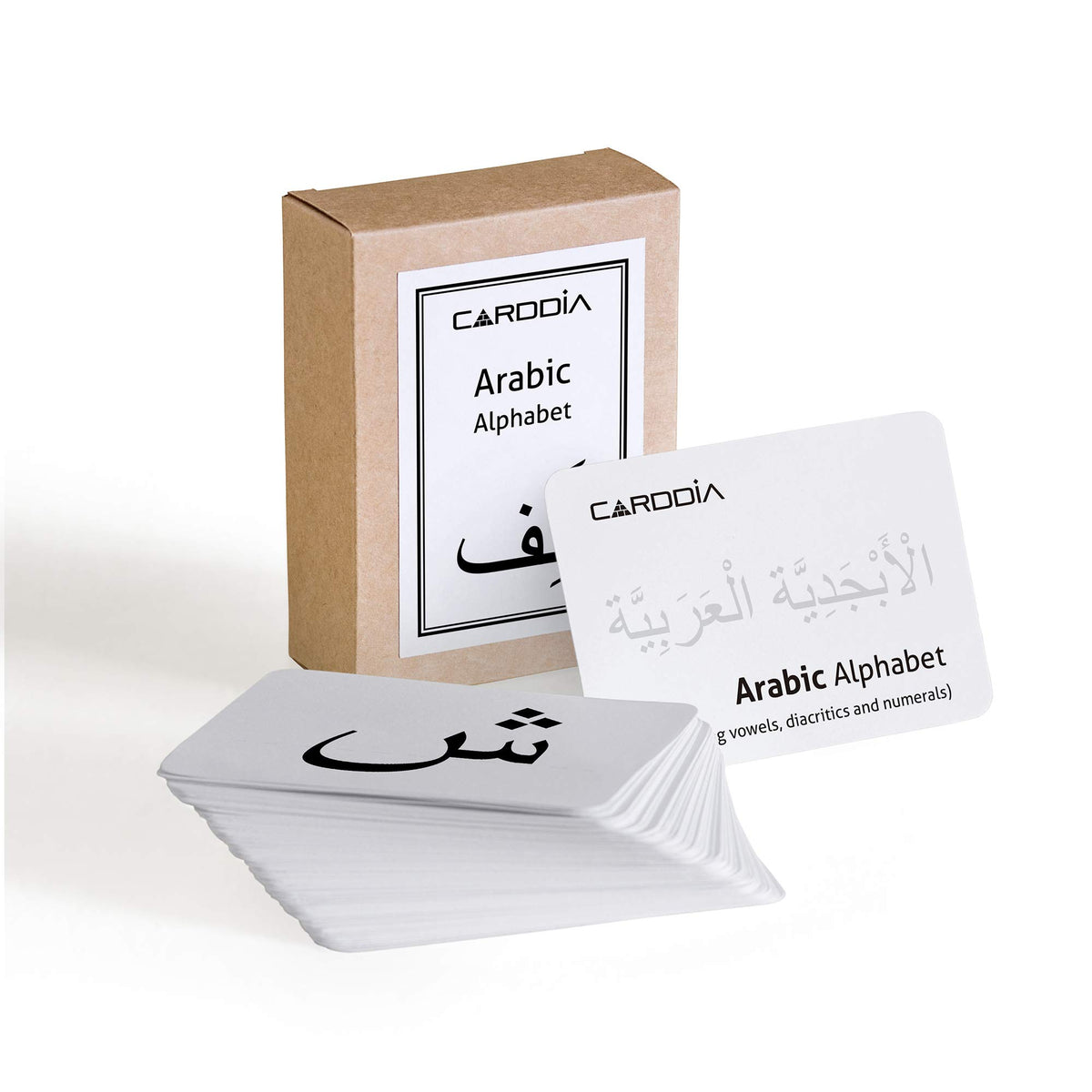 CARDDIA Arabic Alphabet Flash Cards (Including consonants, Vowels, diacritics and Numerals)
