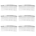 Senkary 10 Pieces Hair Comb Clip Metal Wire Hair Combs Wedding Veil Combs (30 Teeth, Silver)