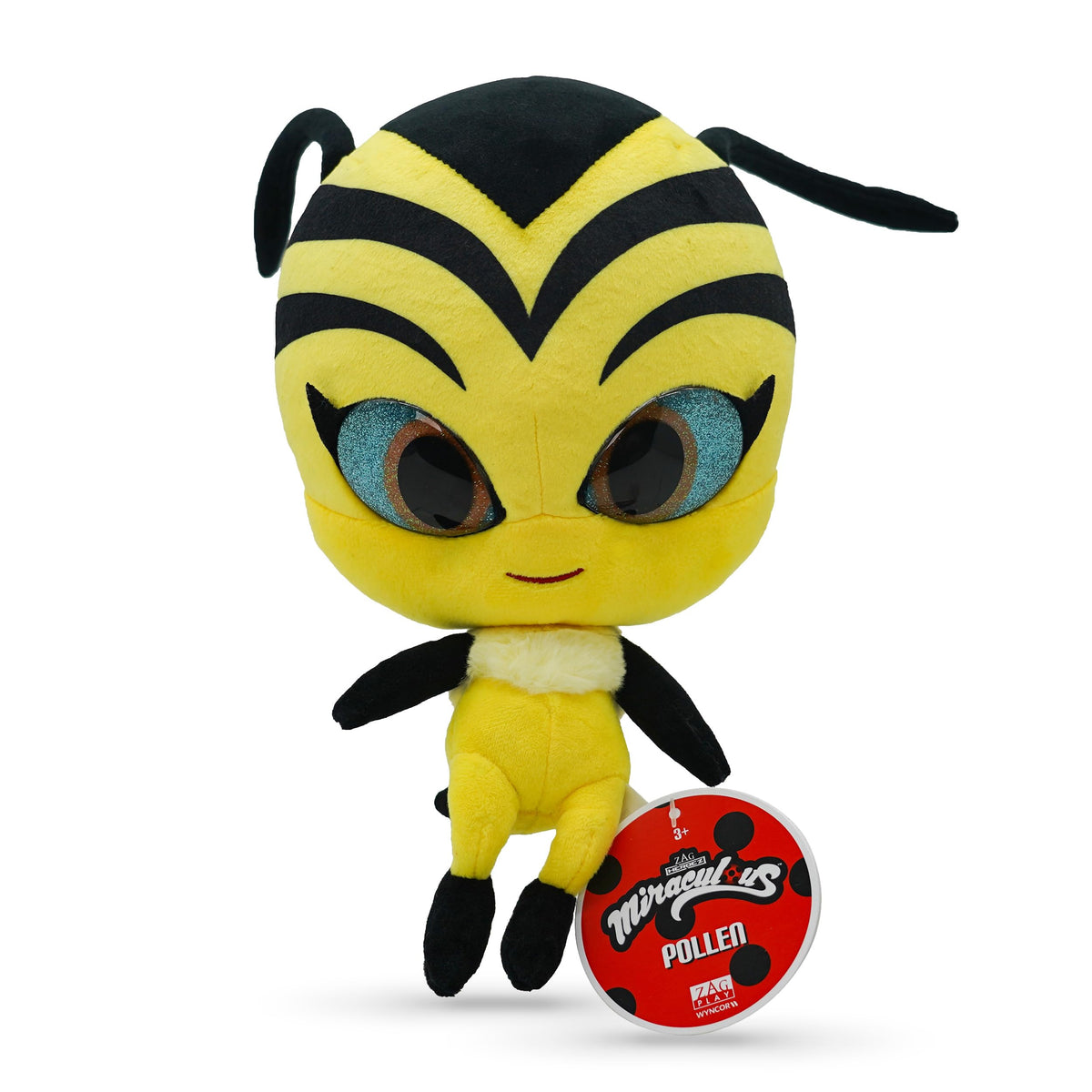 Miraculous Ladybug  Kwami Mon Ami Pollen, 9inch Bee Plush Toys for Kids, Super Soft Stuffed Toy with Resin Eyes, High Glitter and Gloss, and Detaile