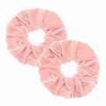 2 Pcs Large Velvet Scrunchies for Women Thick Hair Girls Hair Scrunchies (Peach Color)
