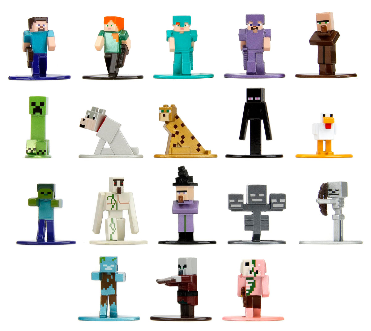 Minecraft 1.65inch Nano Metalfigs 18Pack Diecast Figures, Toys for Kids and Adults(Wave 12)
