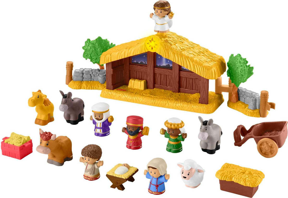 FisherPrice Little People Toddler Toy Nativity Set with Music Lights and 18 Pieces for Christmas Play Ages 1+ Years