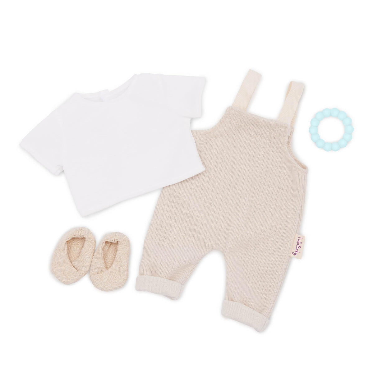LullaBaby  14inch Baby Doll Clothes  Stylish Jumper Outfit  Top, Shoes & Teether Accessory  Imaginative Play  Toys For Kids Ages 2 & Up  Baby D