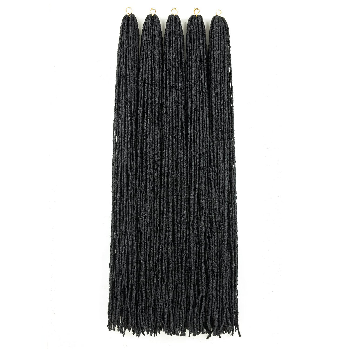 GUOHUI Micro Faux Locs Crochet Hair, 36 Inch 5 Packs Color Jet Black DIY Braids Straight Styles (36inch,1)
