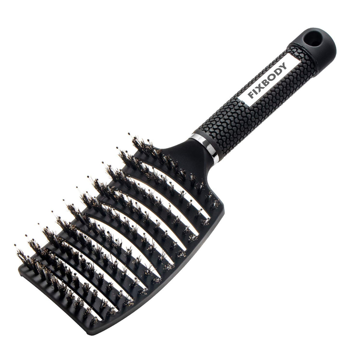 FIXBODY Boar Bristle Hair Brush  Curved & Vented & Oversize Design Detangling Hair Brush for Women Long, Thick, Curly and Tangled Hair Blow Drying Br