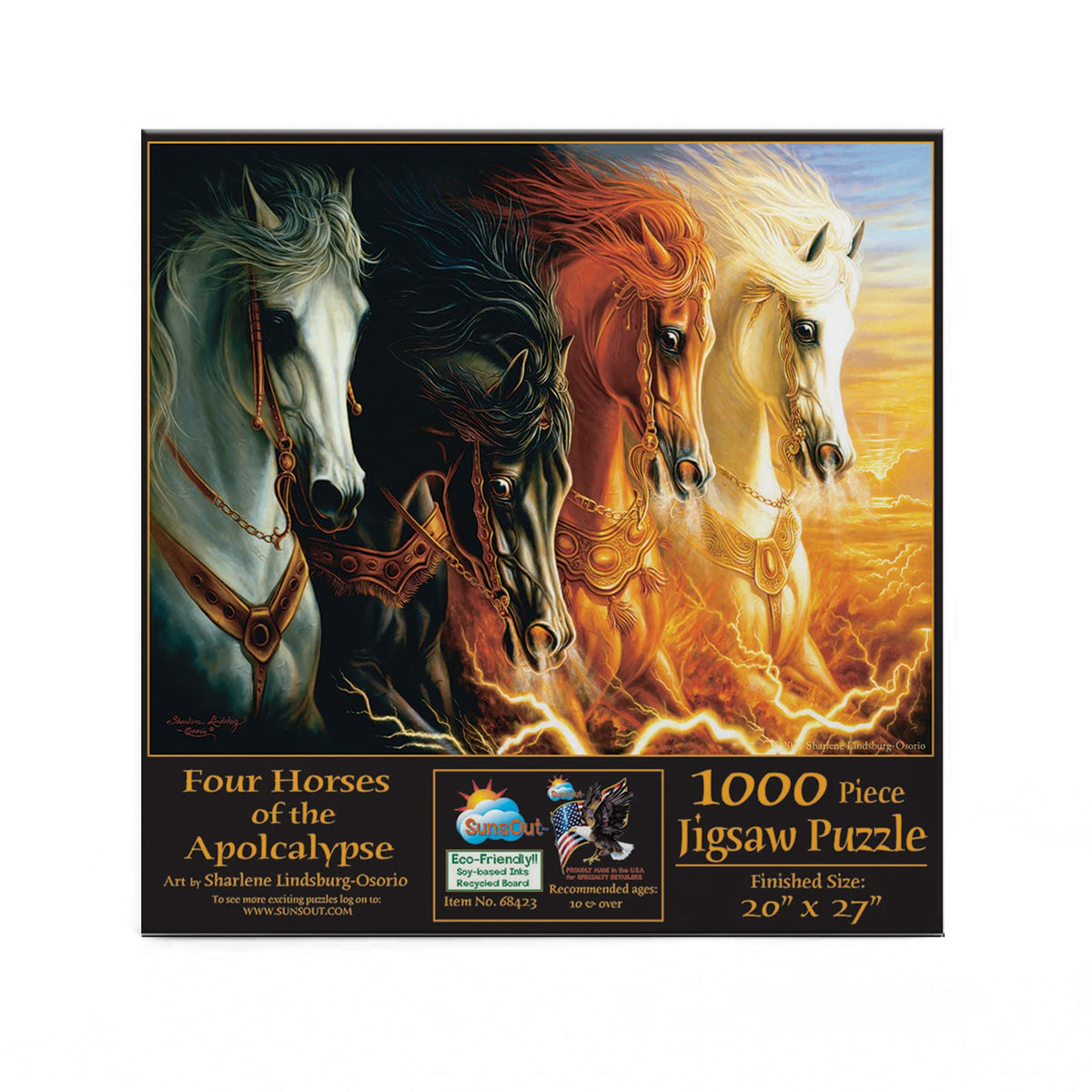SUNSOUT INC  Four Horses of The Apocalypse  1000 pc Jigsaw Puzzle by Artist: LindskogOsorio  Finished Size 20inch x 27inch  MPN# 68423