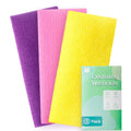 3 Pieces Exfoliating Washcloth Shower Towel African Net Sponge Japanese Wash Cloth Face Exfoliating Sponge Loofah Exfoliating Body Scrubber for Body E