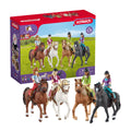 Schleich Horse Club Ride Out 40Piece Playset Horse Gifts for Girls & Boys Ages 5+ with 4 Horse Rider Girls, 4 Horse Toys and HorseRiding Accessories