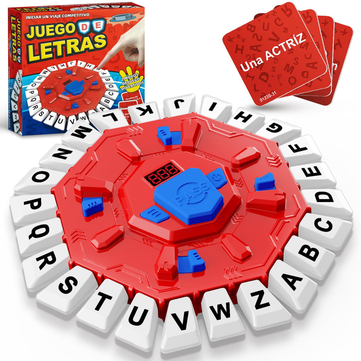 Resflycheng Basta Juego de Mesa en Espaol con Pantalla Digital y 2 Modos de Juego, 35 Tarjetas Doble Cara, Ideal para Fiestas y Aprendizaje Interactiv
