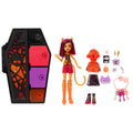 Monster High Skulltimate Secrets Neon Frights Doll & Accessories, Toralei Stripe with DressUp Locker & 19+ Surprises
