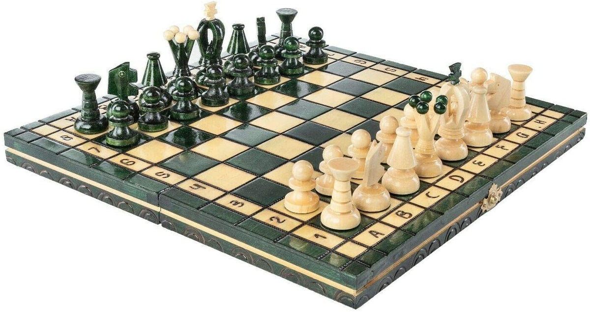 Chess and games shop Muba Beautiful Handcrafted Wooden Chess Set with Wooden Board and Handcrafted Chess Pieces  Gift idea Products (12.5 (32 cm) G
