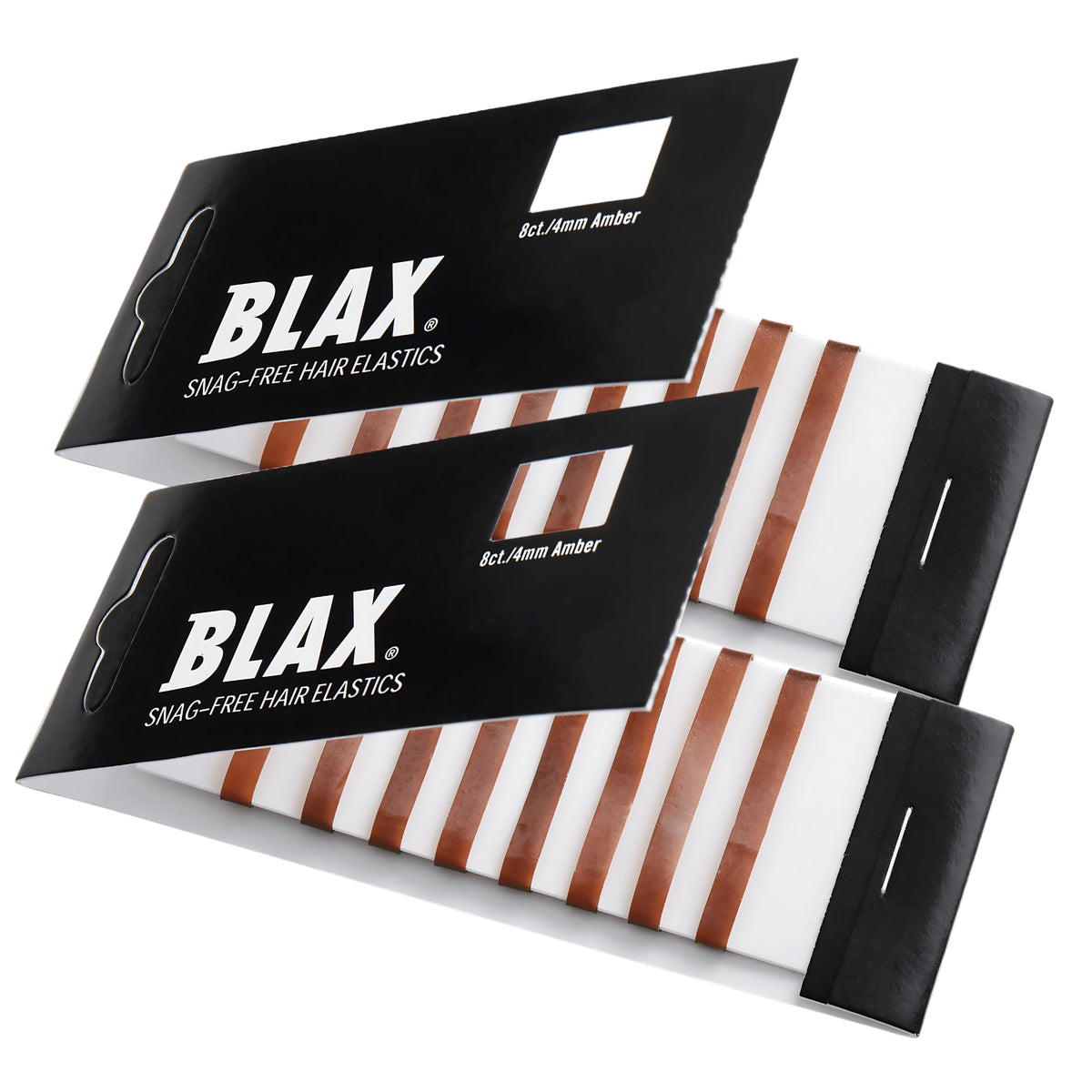 Blax BROWN Hair Elastics 4mm, 8 count (2pack)