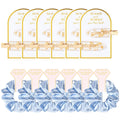 12 PCS Silk Satin Soft Blue Hair Accessories  Bridesmaid Proposal Favors with Hair Clips, Scrunchies, and Bridal Shower Gifts for Women and Girls