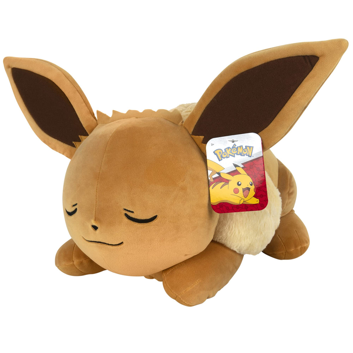 Pokmon 18 Plush Sleeping Eevee Cuddly Must Have Fans Plush for Traveling, Car Rides, Nap Time, and Play Time