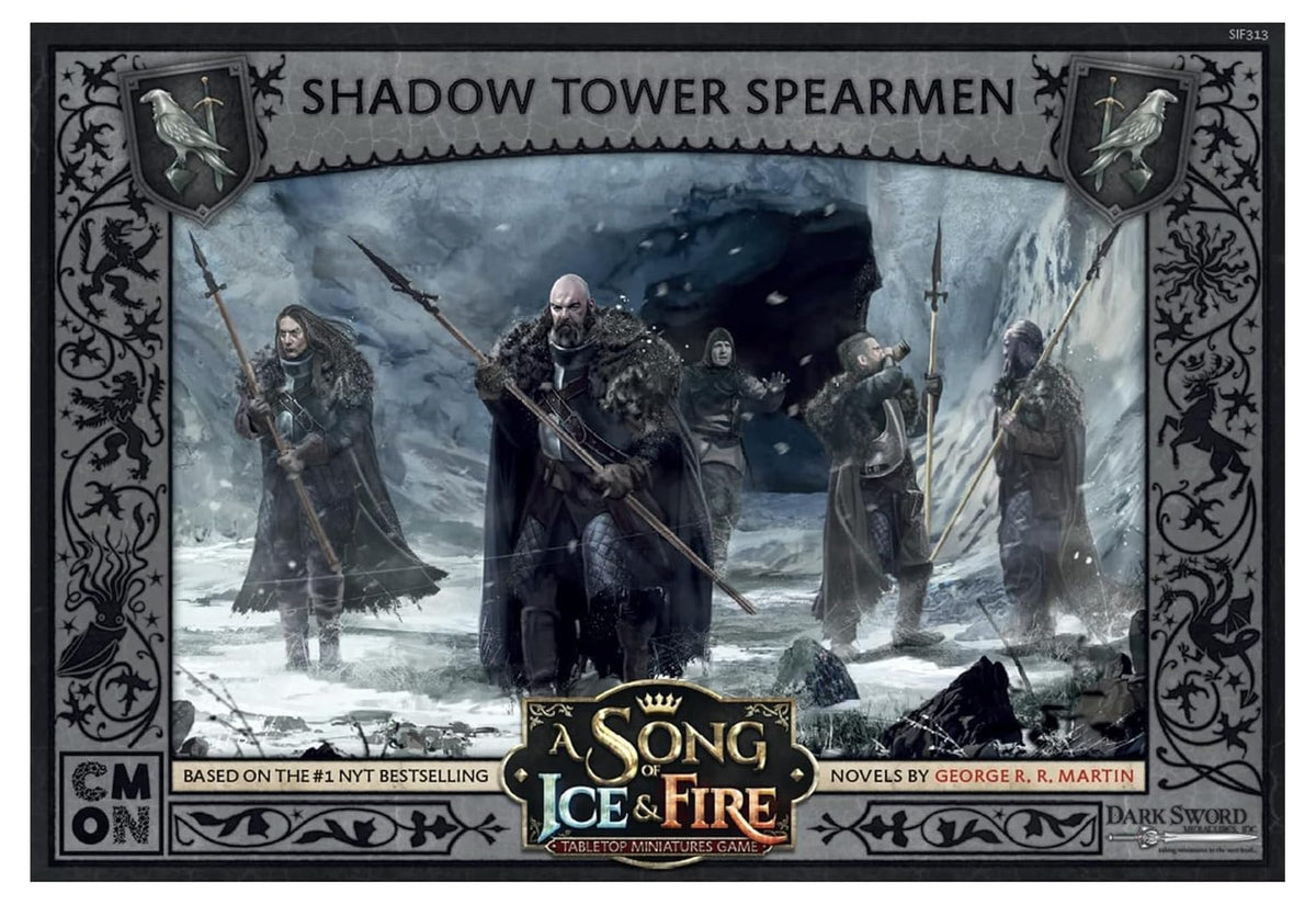 CMON A Song of Ice Fire Tabletop Miniatures Game Shadow Tower Spearmen Unit Box | Strategy Game for Teens Adults | Ages 14+ | 2+ Players | Avg. Playti