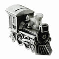 Goldia Pewter Finish Train Bank  Engravable Personalized Gift Item