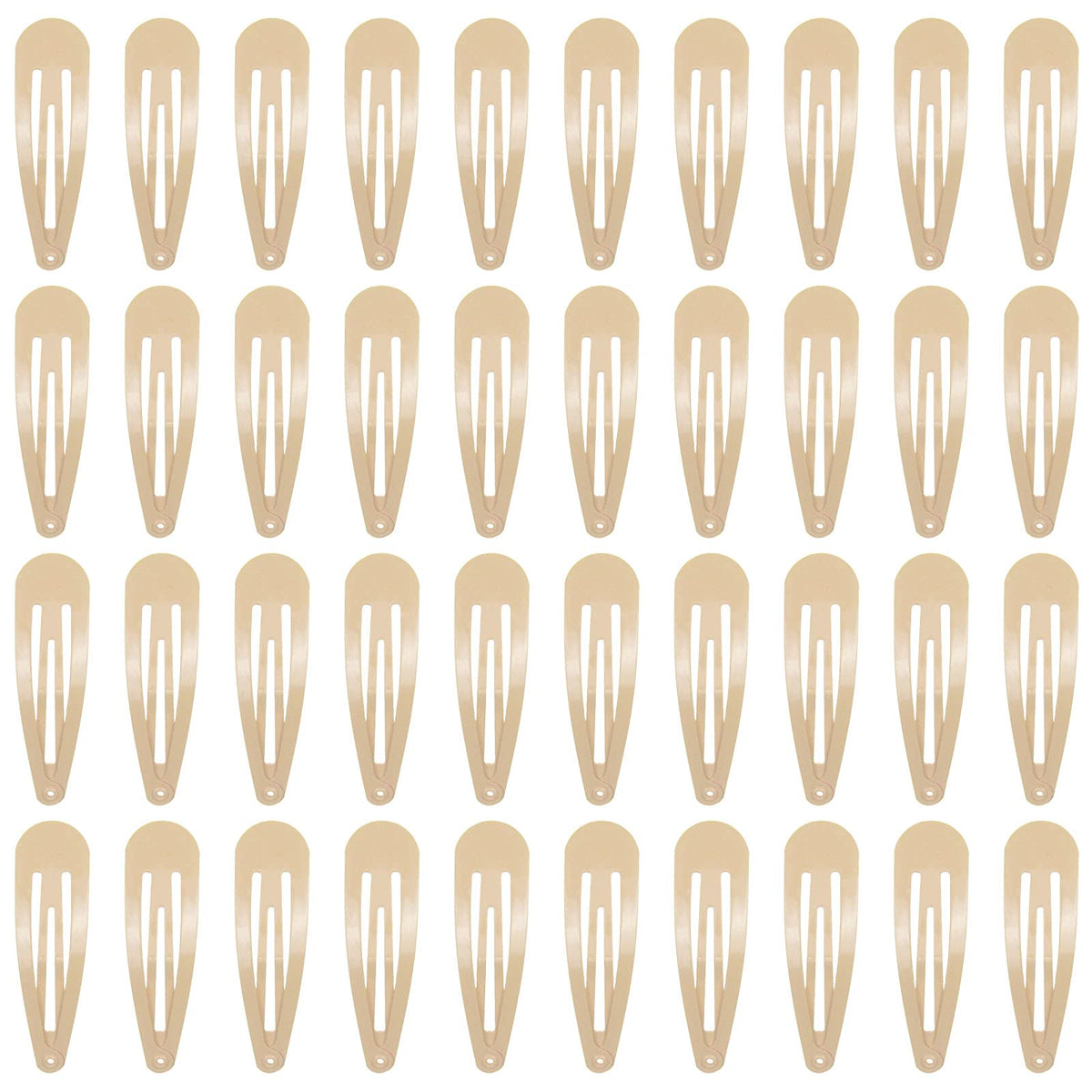 40 Counts Colorful Metal Snap Hair Clips 2 Inch Barrettes for Women Accessories (taupe)