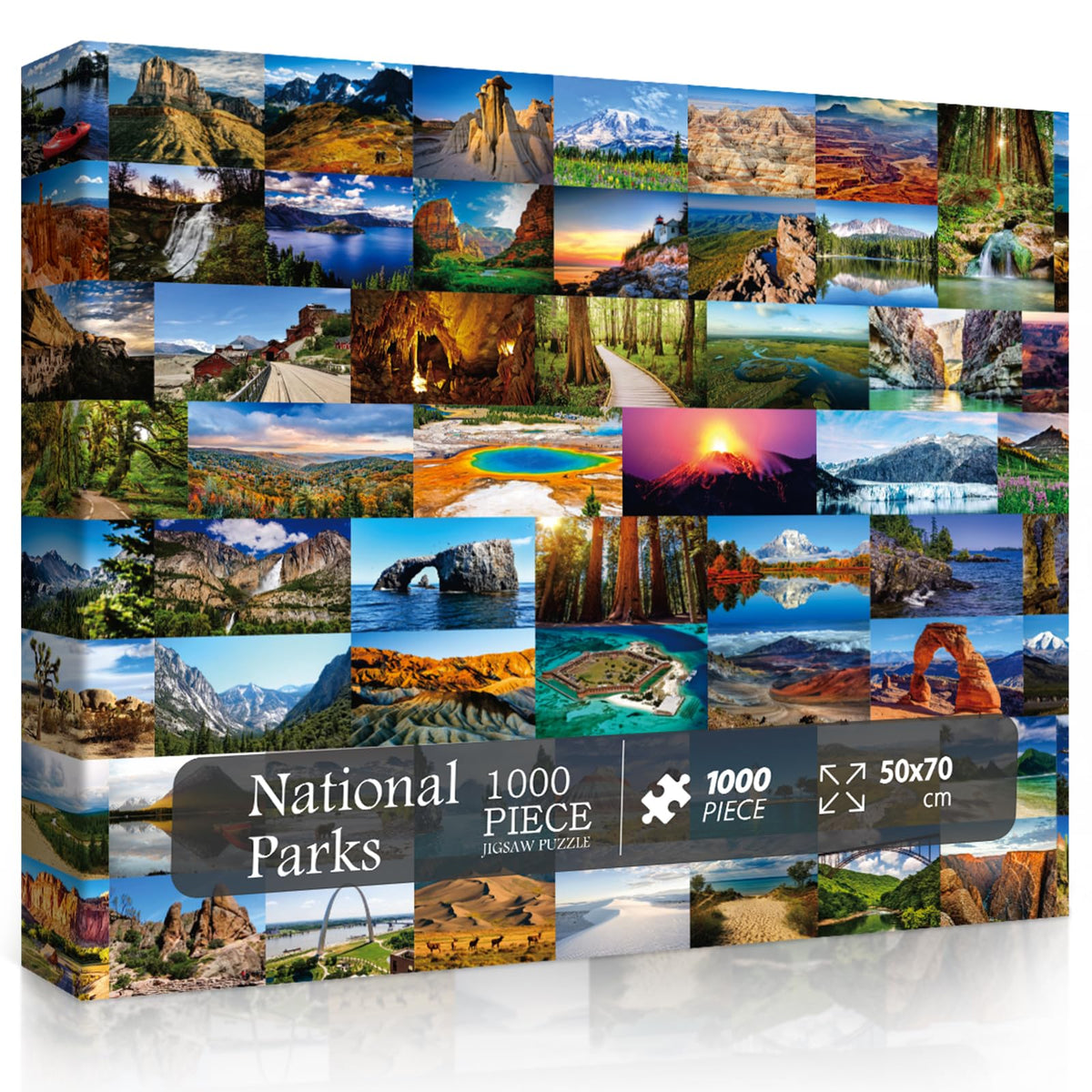 National Parks Puzzle for Adults 1000 Pieces, Landscape Nature Puzzle as National Parks Wall Decor, American Scenery Mountain Jigsaw Puzzle Including 