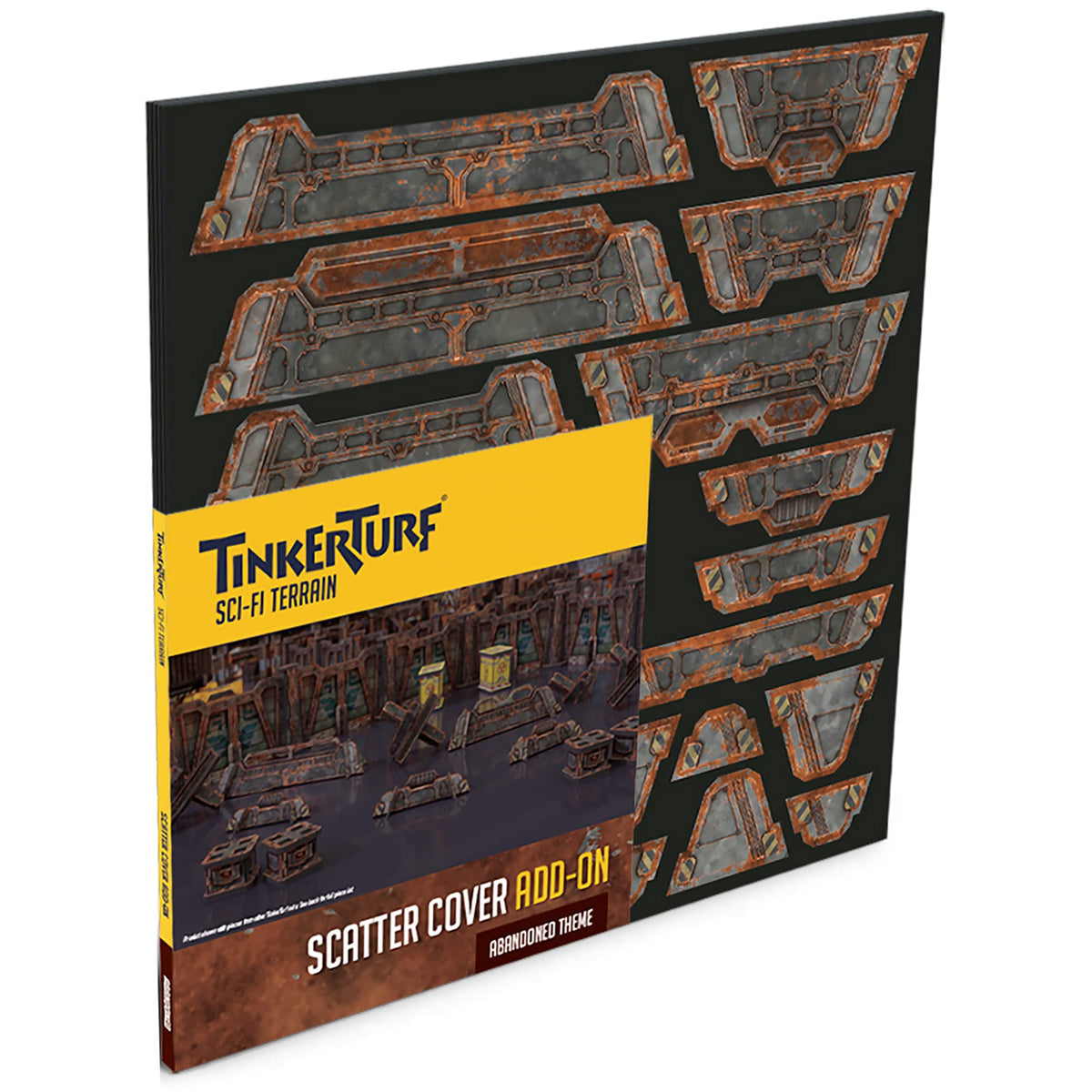 TinkerTurf SciFi Terrain: Scatter Cover, Abandoned Theme, Sturdy, Affordable, GreatLooking FullColor Terrain, Quick and Easy to Assemble, Virtually