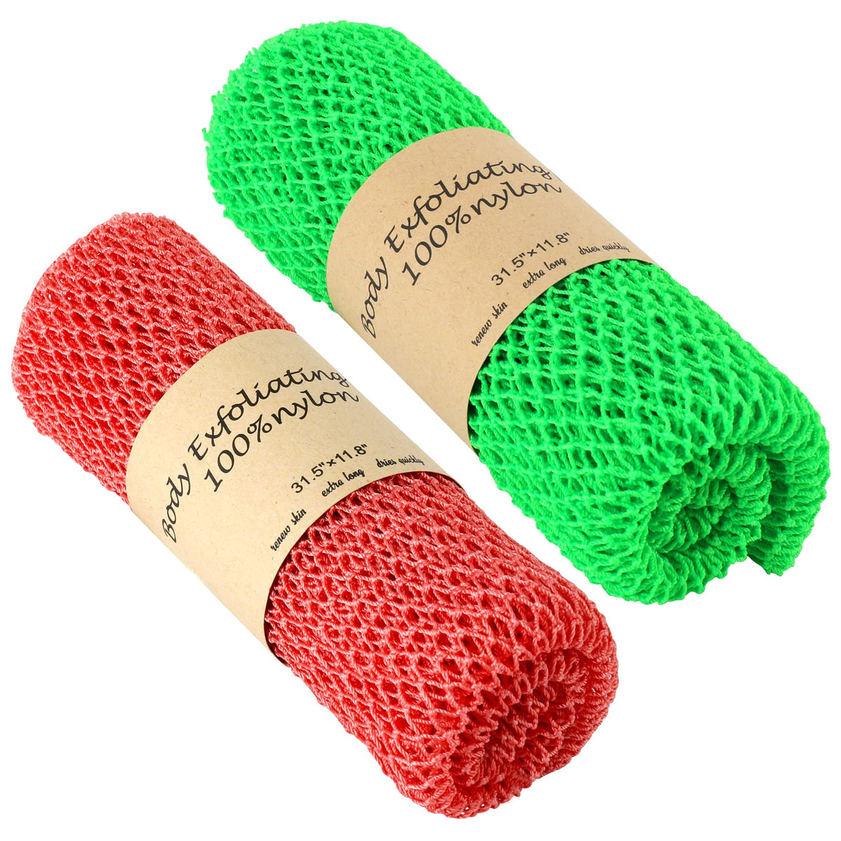 AbuQ 2 Pieces African net Sponge for exfoliating,African exfoliating net, African wash net, African Ghana Sapos scrubbing washcloth rag for Smoother S