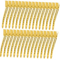 YGDZ 3.5 Inch Metal Duck Billed Clips with Holes  Alligator Curl Clips for Styling, Hair Coloring, Salon Use on Thick Hair Rollers, Gold