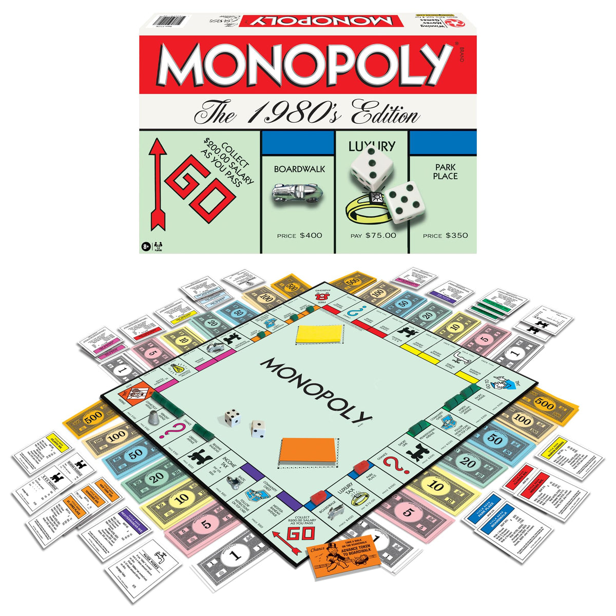 Monopoly The 1980s Edition with Original 1980s Artwork & Components incl. All Classic Tokens, by Winning Moves Games USA, Classic Family Board Game 