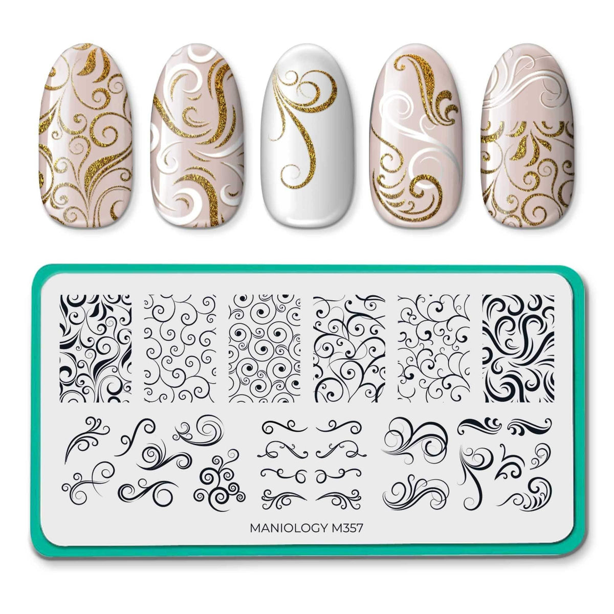 Maniology Swirls Nail Stamping Plate, Swirling Patterns Nail Art Designs, SwirlTheme Manicures
