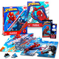Marvel Spiderman Jigsaw Puzzle Bundle ~ Marvel Superhero Puzzle for Kids | Featuring Spiderman and Venom Jigsaw Puzzle with Spiderman Stickers and Mo