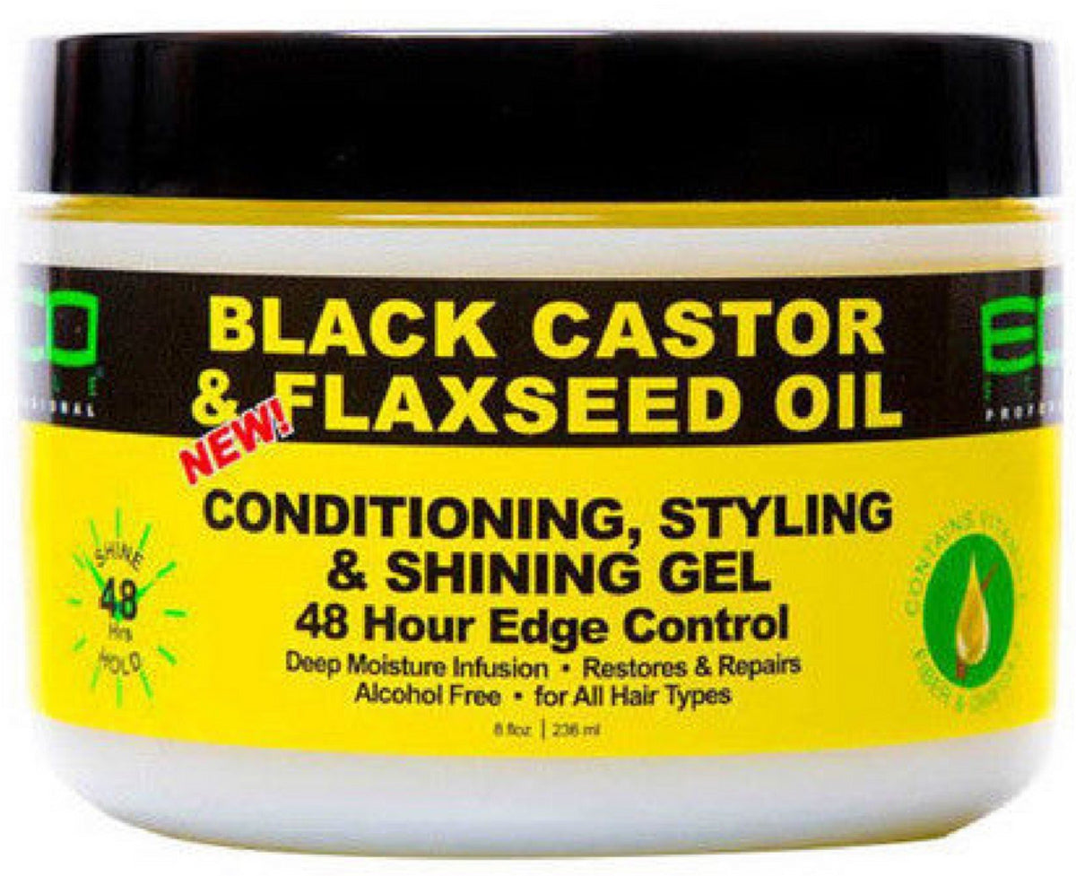 Ecoco Eco Style Black Castor Oil & Flaxseed Oil 48 Hour Edge Control, 11 Ounce