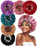 6PCS Extra Large Satin Bonnets for Sleeping, Hair Bonnets for Black Women Braids Curly Hair, B