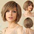 EMMOR HandTied Lace Front Wig, 100% Human Hair Wigs for Women Natural Layered Wig, Wavy Different Style for White Women(Ombre Ash Blonde)