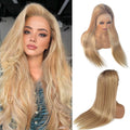 Ombre Highlight Blonde Lace Front Wigs Human Hair 180% Density Balayage 13x6 HD Lace Front Wig 26 Inch Silky Golden Brown to Blonde Highlights Glueles