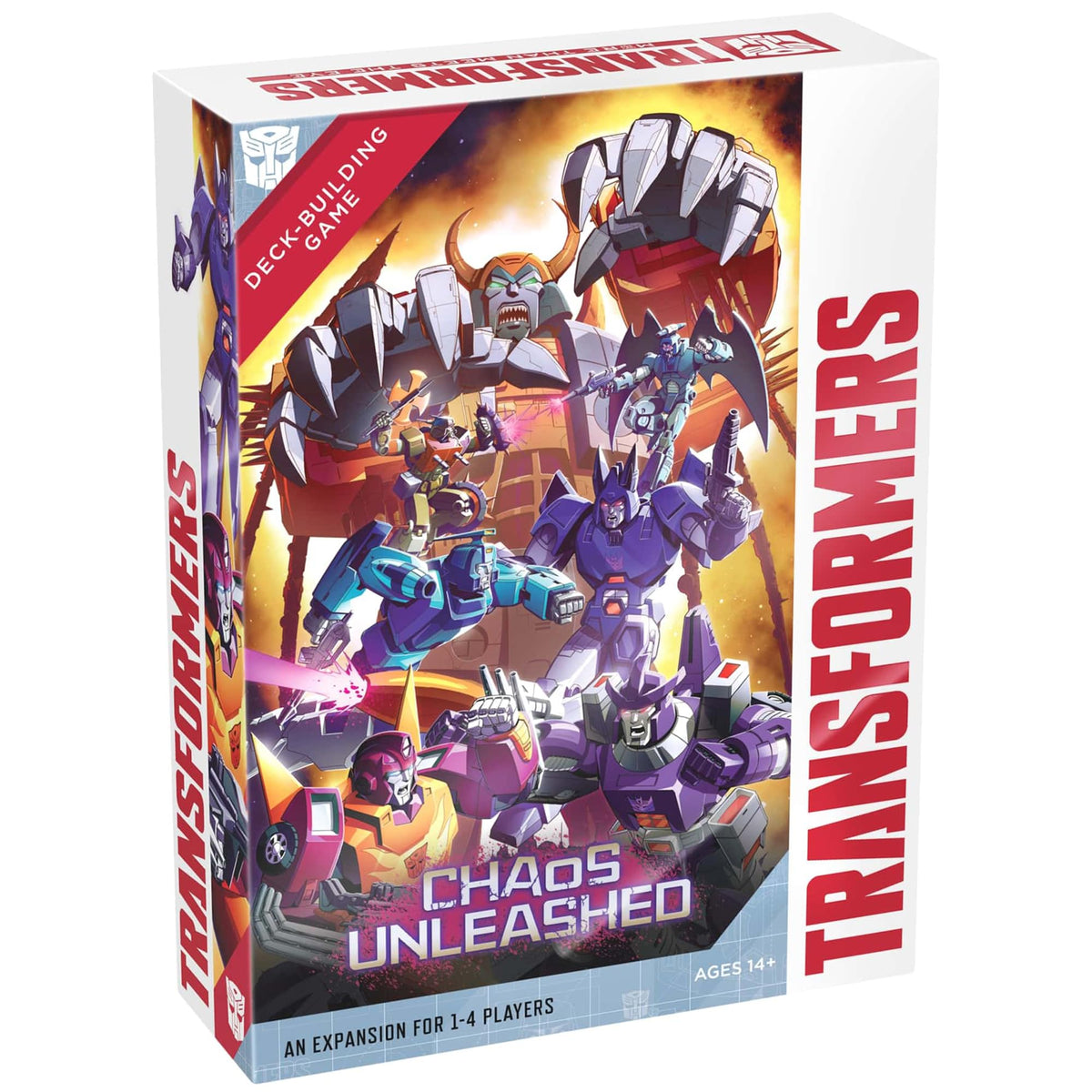 Renegade Game Studios: Transformers: DeckBuilding Game: Chaos Unleashed  Expansion, New Characters, 2 Modes of Play, Ages 14+, 14 Players, 90 Min
