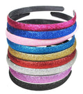 lasenersm Girls/Women Mixed Color Glitter Headband Headwear Hairband or Hair Hoop Set of 9