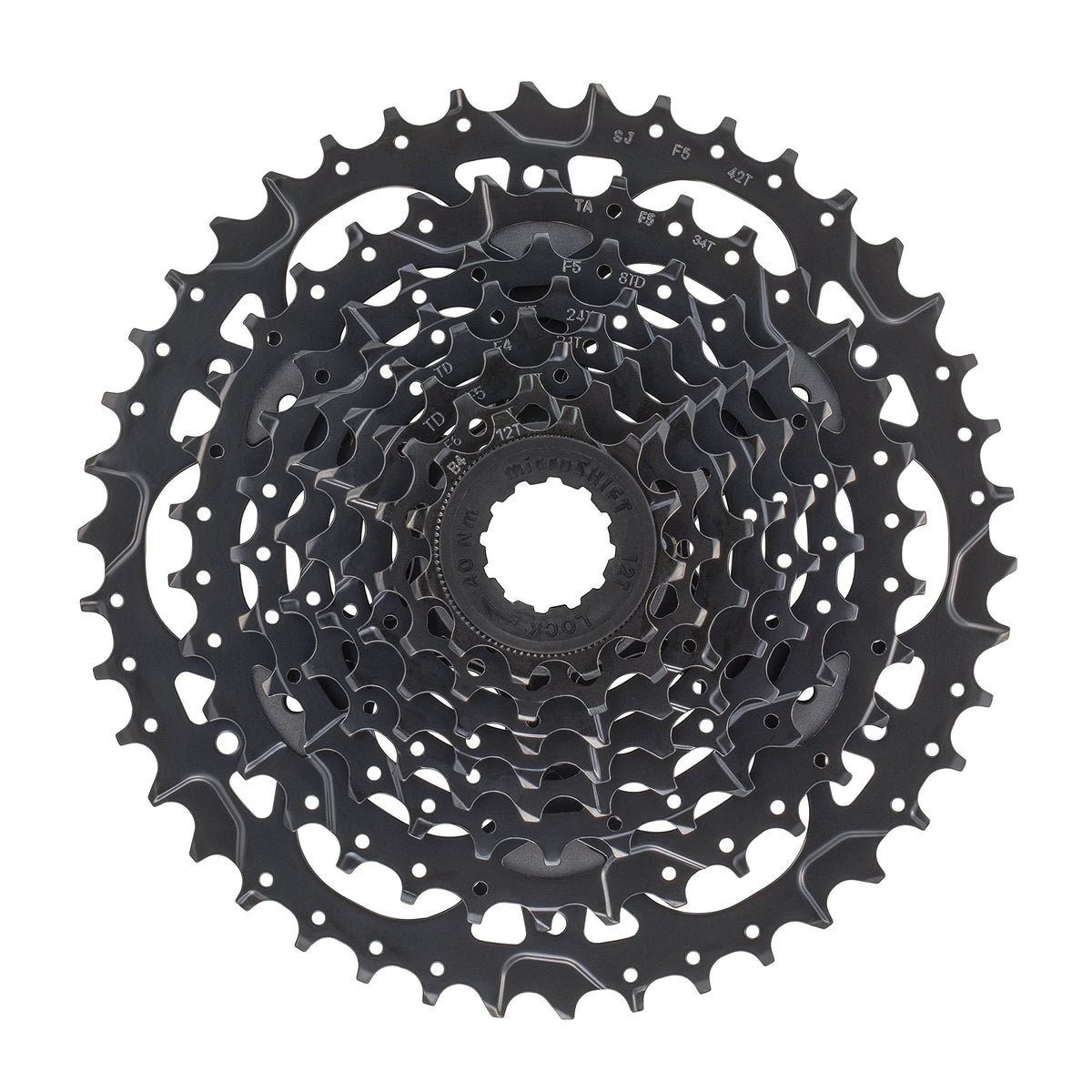 microSHIFT | Acolyte HSeries Cassette | 8 Speed | 1242t | Black | ED Coated