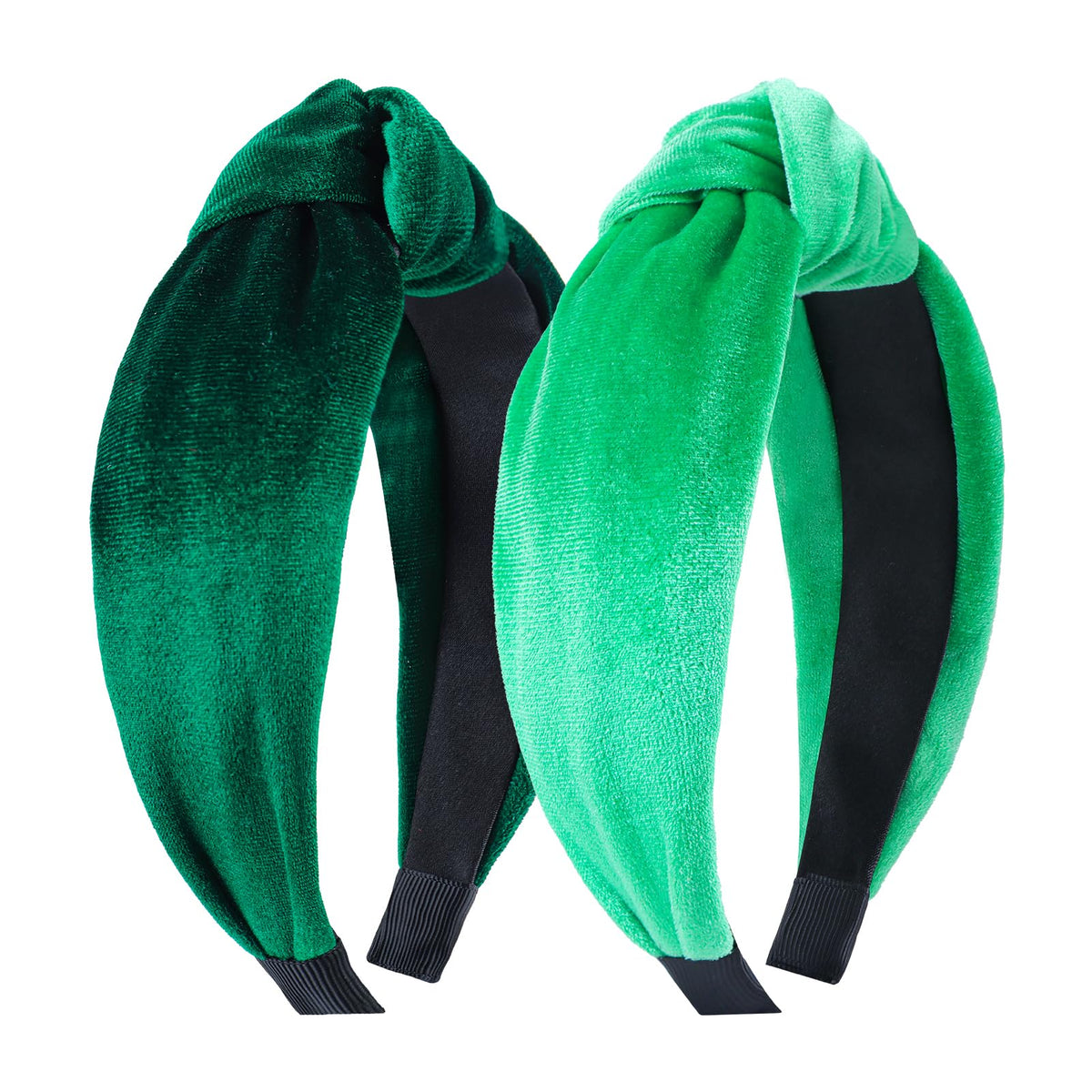 YanJie St.Patrick Knotted Headband  Velvet Irish Green Wide Knot Hair Band for Women, Saint Patricks Day Accessories