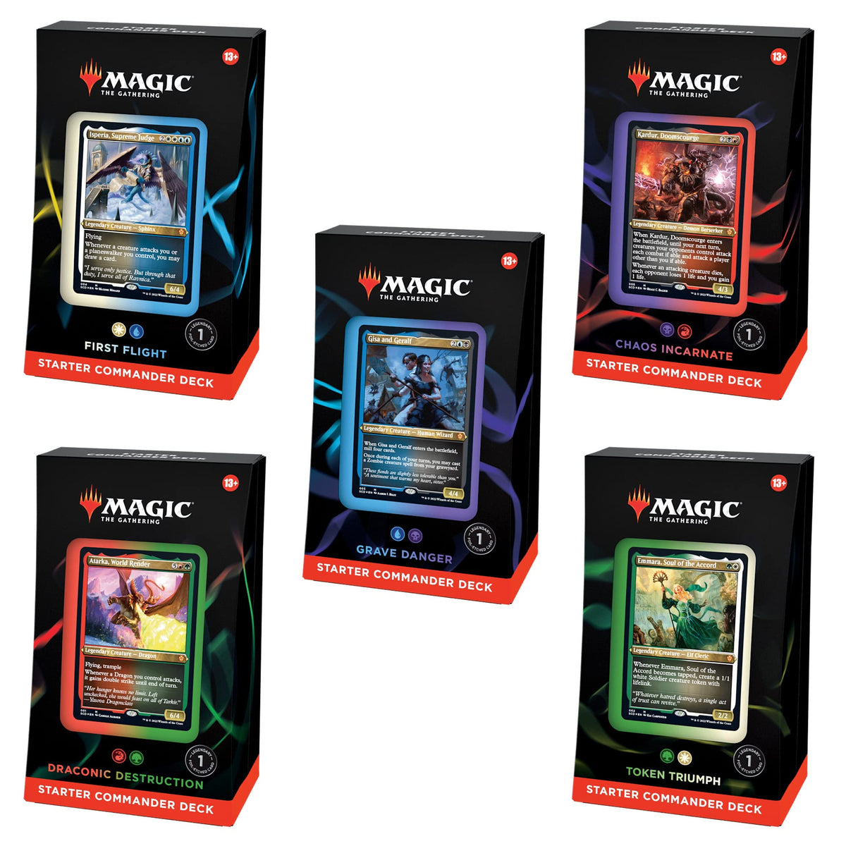 Magic: The Gathering Starter Commander Deck Bundle  Includes all 5 Decks,Multicoloured