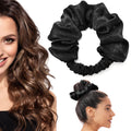 BLINKEEN Velvet Heatless Curling Scrunchie, No Heat Curls for Long Hair, Soft Sleepin Hair Roller (Black, 1 Count)