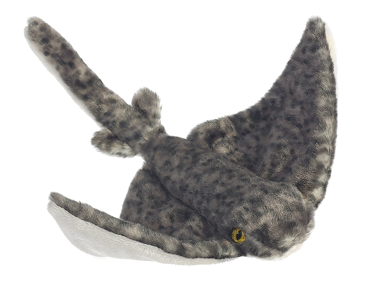 Aurora Adorable Mini Flopsie Sting Ray Stuffed Animal  Playful Ease  Timeless Companions  Gray 8 Inches