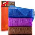 3 Pieces African Bath Sponge African Net Long Net Bath Sponge Exfoliating Shower Body Scrubber Back Scrubber Skin Smoother,Great for Daily Use (Brown,
