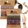 20 Boho Hair Ties in 5 Styles, 10 Colors  Cute Bracelets for Thin and Thick Hair, No Damage Elastics
