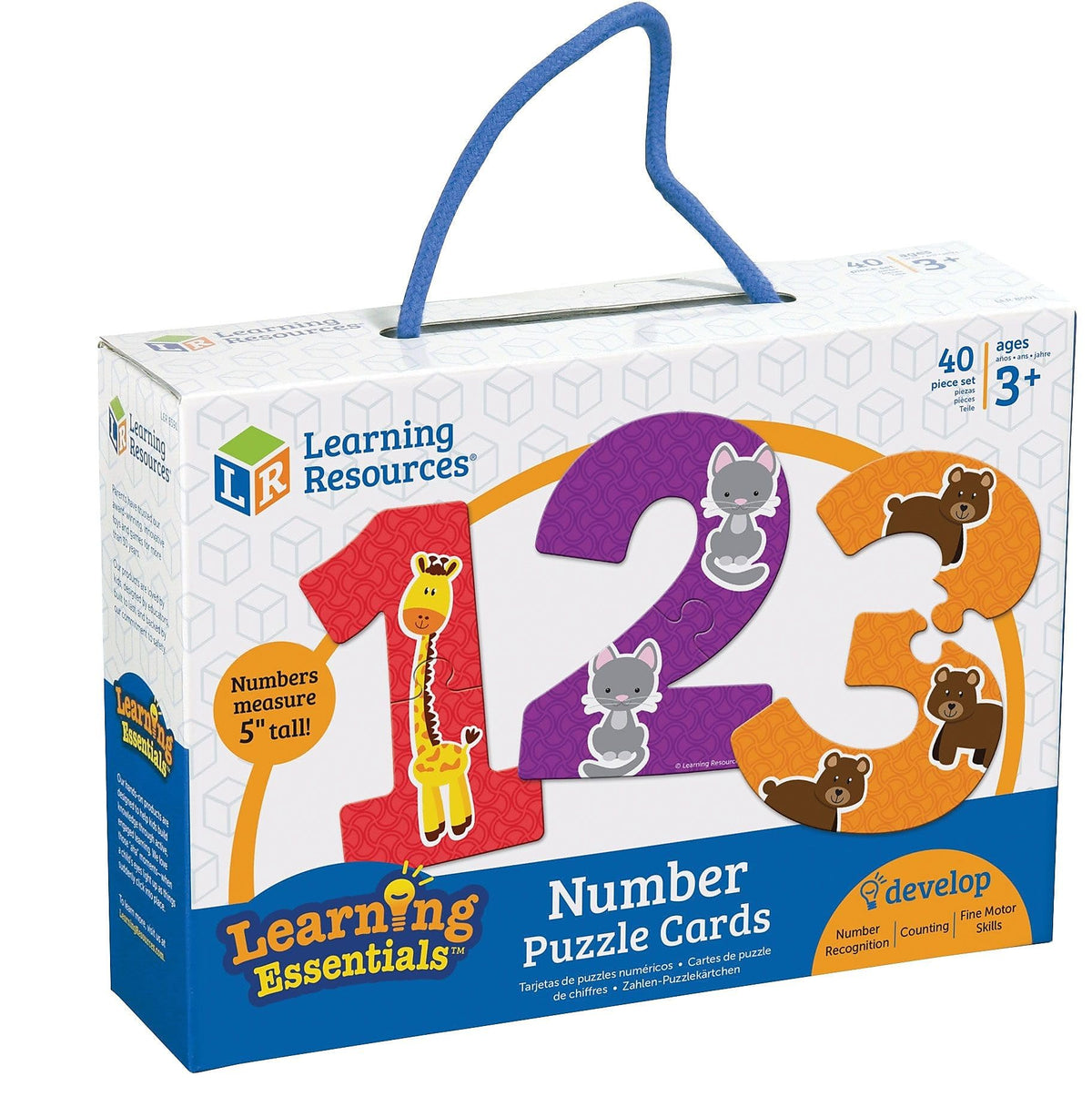 Learning Resources Number Puzzle Cards, Early Number Recognition, Toddler Puzzle, 20 SelfCorrecting Puzzles, 40 Pieces, Ages 3+