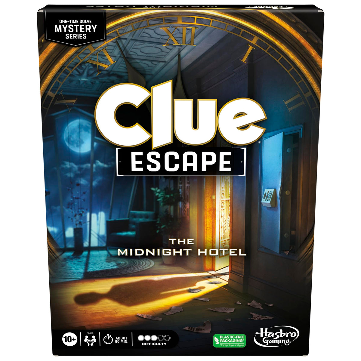 Clue Escape: The Midnight Hotel Board Game, Clue Escape Room Game, 1Time Solve Mystery Games, Family Games for Ages 10+, 16 Players, 90 Mins. Avg.