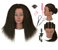 RIHANNAHAIR Mannequin Head with 100% Human Hair Manikin Cosmetology Makeup Manican Doll Display Practice Braiding Styling Training Head with Stand