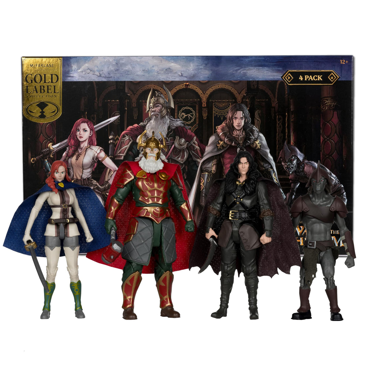 McFarlane Toys  The Lord of Rings: The War of The Rohirrim 4in Action Figure Gold Label 4 Pack