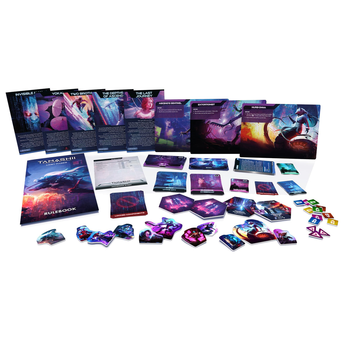 Tamashii: Stretch Goals: Lost Pages  Unlock New Adventures and Unveil The Lost Secrets! SciFi Strategy Game, Ages 14+, 14 Players, 4590 Min Playti