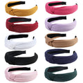 Fishinsea 10 Pack Knotted Wide Headbands for Women girls cute Fashion Head Wrap in Solid color Nonslip Hair Accessories for Daily Festival gifts
