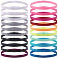 Duufin 20 Pieces NonSlip Elastic Headbands Workout Headband Colorful Sweatband Fashion Yoga, Running Sport Headbands for Women, Men and Girls, 14 Col